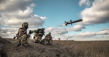Ukrainian soldiers use a launcher with U.S. Javelin missiles during military exercises in the Donetsk region, Ukraine, Dec. 23, 2021. (AP Photo)