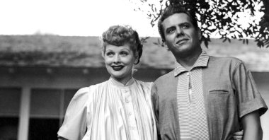 Lucille Ball (L) and Desi Arnaz in a scene from "Lucy and Desi," a documentary by Amy Poehler that will premiere at the 2022 Sundance Film Festival. (AP Photo)