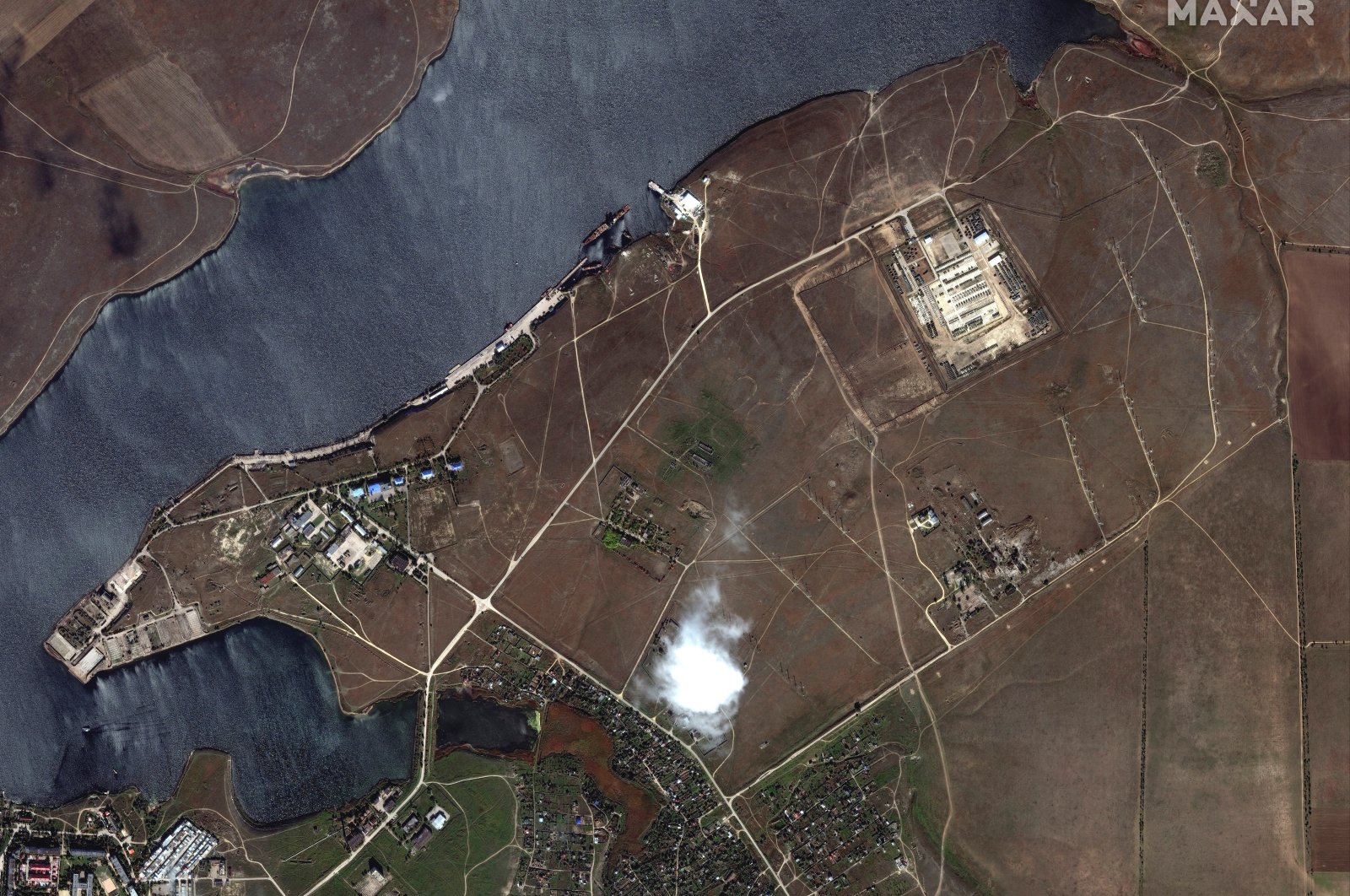A satellite image shows an overview of Novoozernoye, Crimea, Ukraine, Oct. 18, 2021. Picture taken Oct. 18, 2021. (Satellite Image ©2021 Maxar Technologies/Reuters)