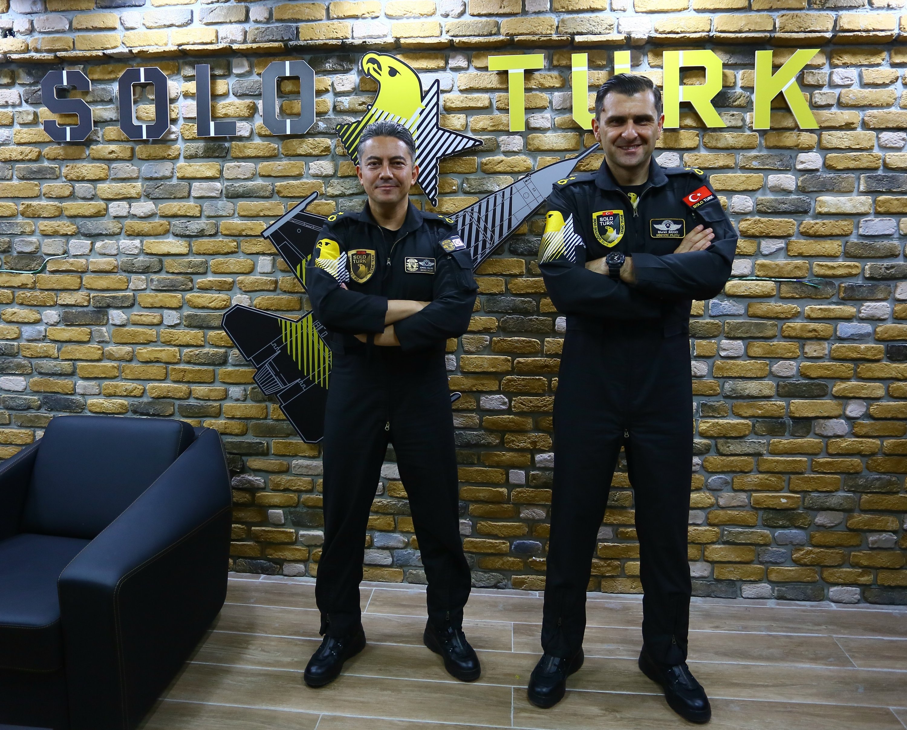 Two members of SOLOTÜRK, the Turkish Air Forces Command's aerobatics team, Ankara, Turkey, Dec. 25, 2021.