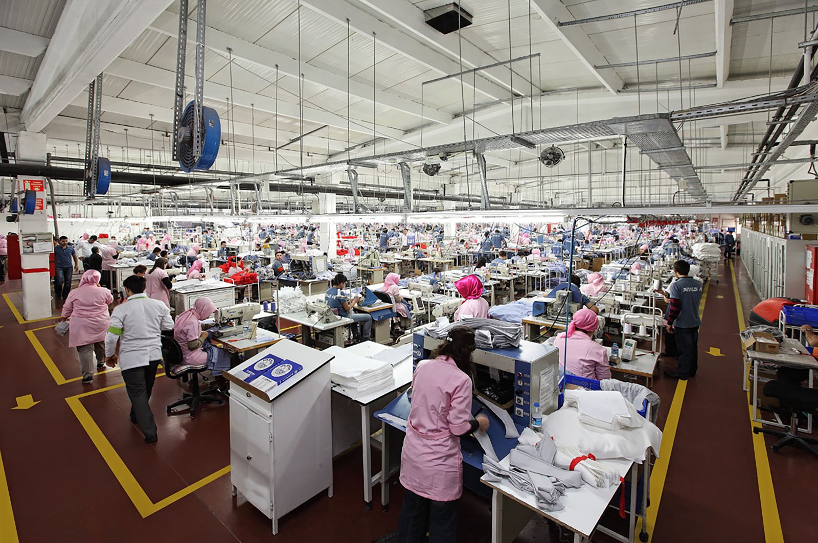 Workers producing garments at a textile factory in Turkey in this photo released on Aug. 16, 2019. (Sabah File Photo)
