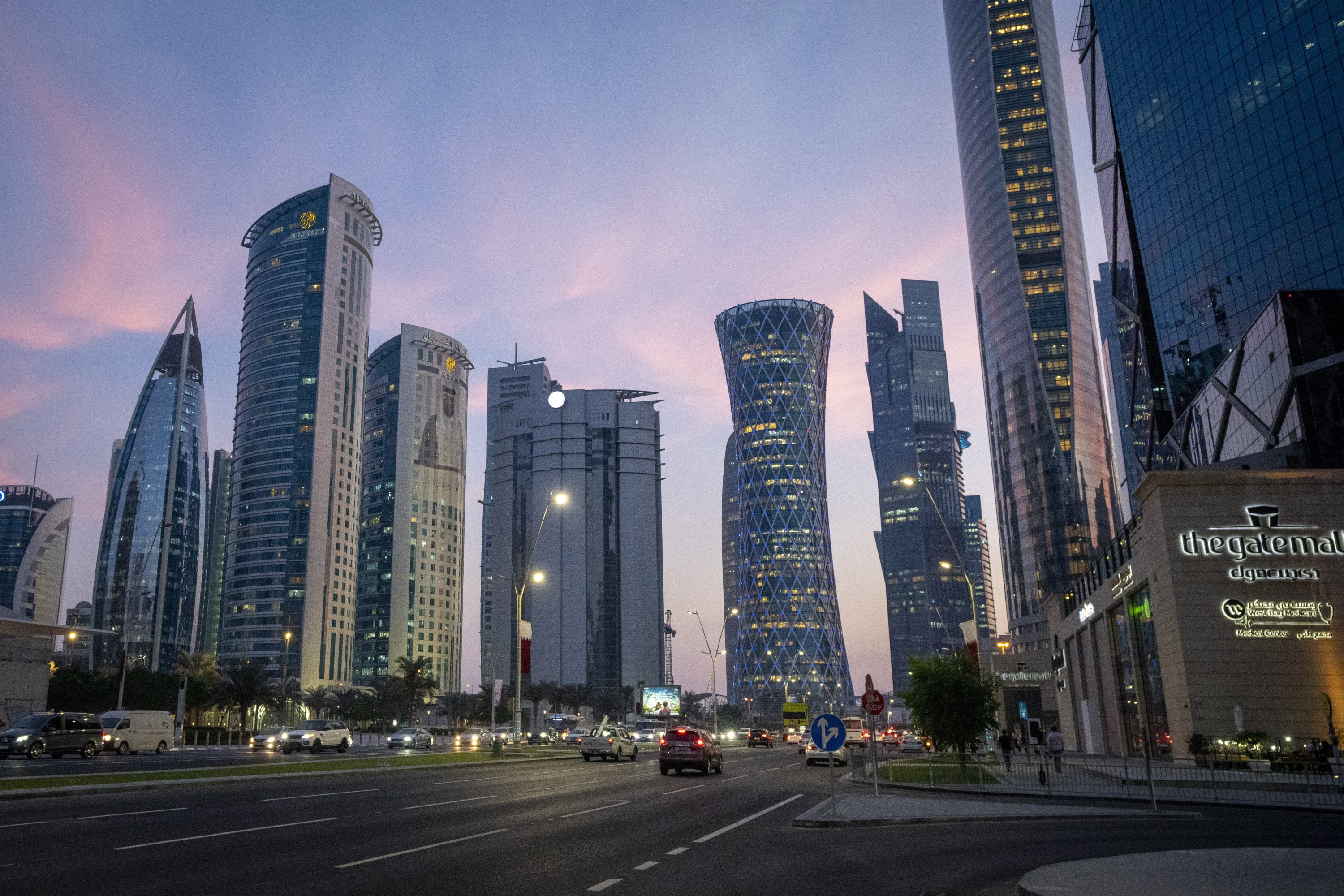 A view of hotels and other buildings in the West Bay area of Doha, Qatar, Dec. 9, 2021. (AP Photo)