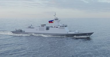 The new corvette design for the Philippine Navy is seen in this rendering image provided by HHI on Dec. 28, 2021.