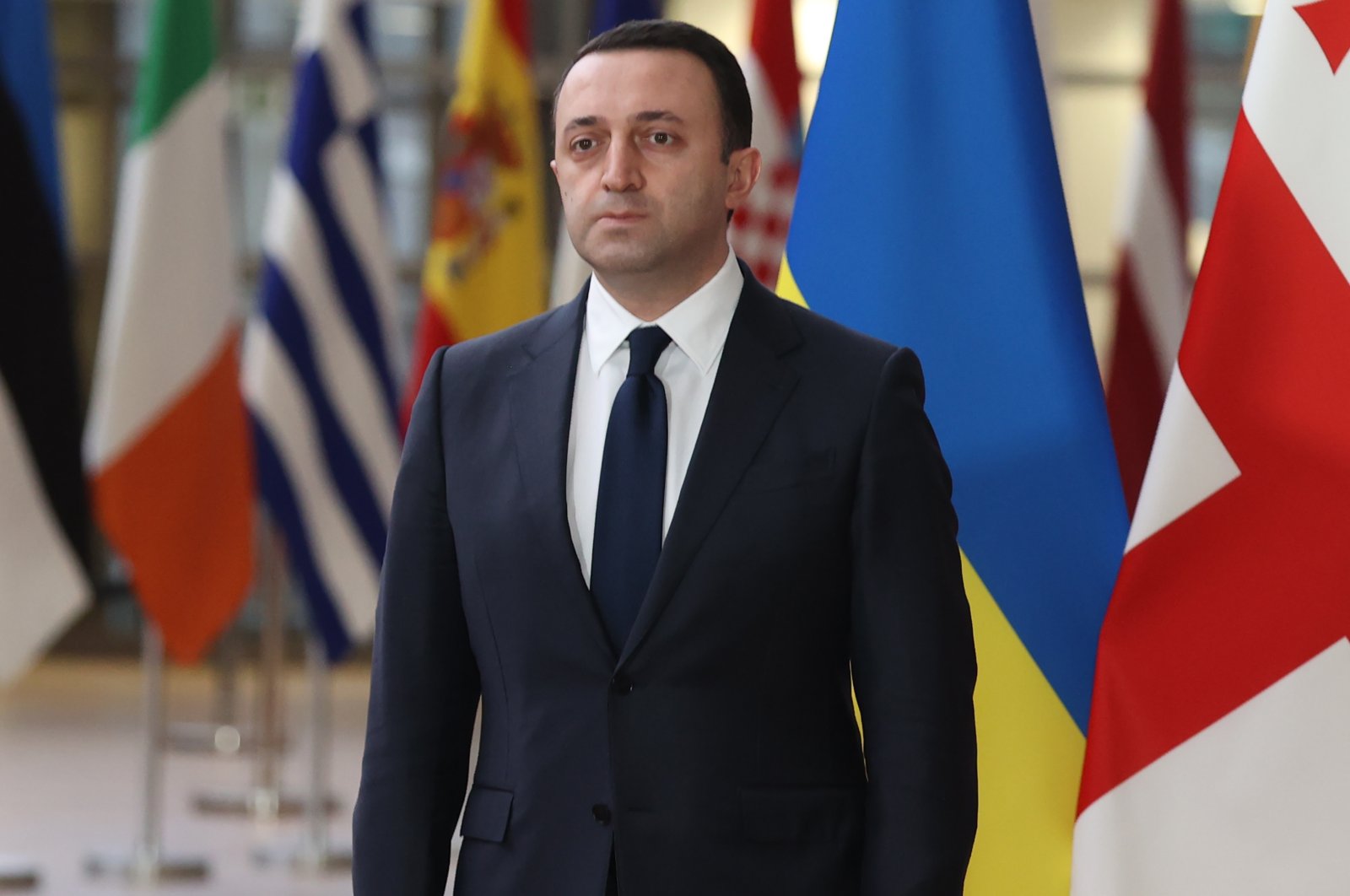 Georgia&#039;s Prime Minister Irakli Garibashvili is seen ahead of a meeting in Brussels, Belgium, Nov. 30, 2021. (AA Photo) 