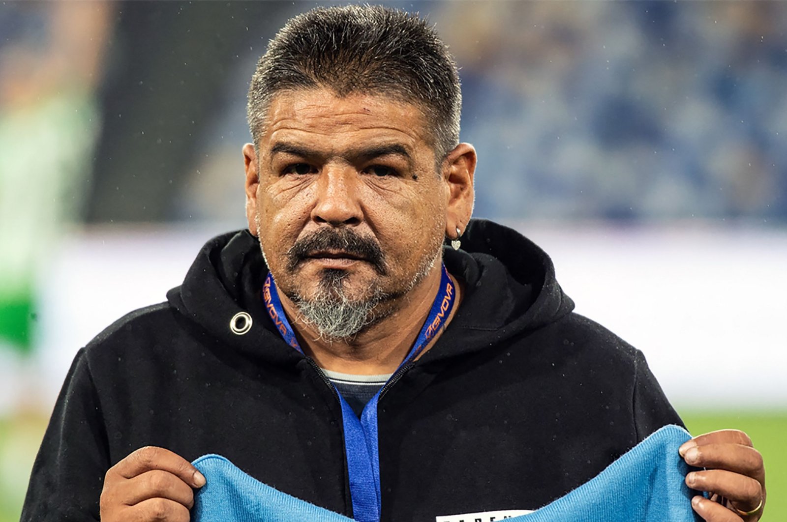 Hugo Maradona, the younger brother of late Argentine football legend Diego Maradona, is seen in this undated photo during a recent football match, Naples, Italy.