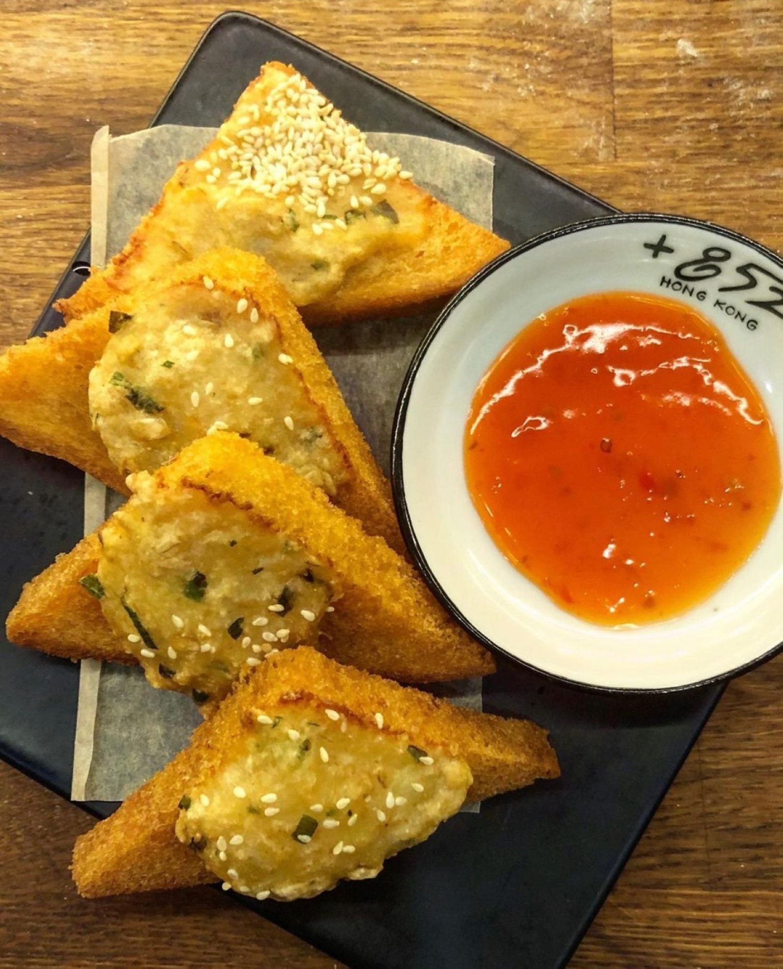 Prawn toast is an old Chinese dim sum dish.  (Courtesy of 852 Hong Kong Cafe Restaurant) 