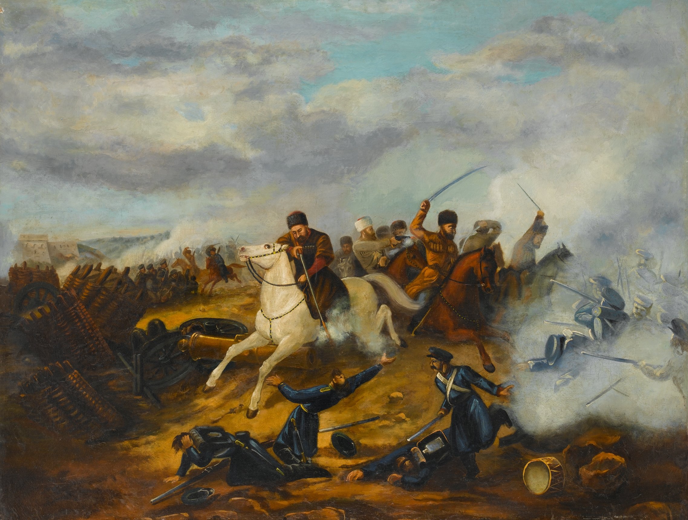 Abdülmecid Efendi, 'Osmanlı Rus Savaşı' ('Russo-Turkish War'), oil on canvas, SSM Painting Collection. (Courtesy of SSM)
