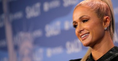 Paris Hilton, CEO of Paris Hilton Entertainment, speaks at the Skybridge Capital SALT New York 2021 conference in New York City, U.S., Sep. 14, 2021. (Reuters Photo) 