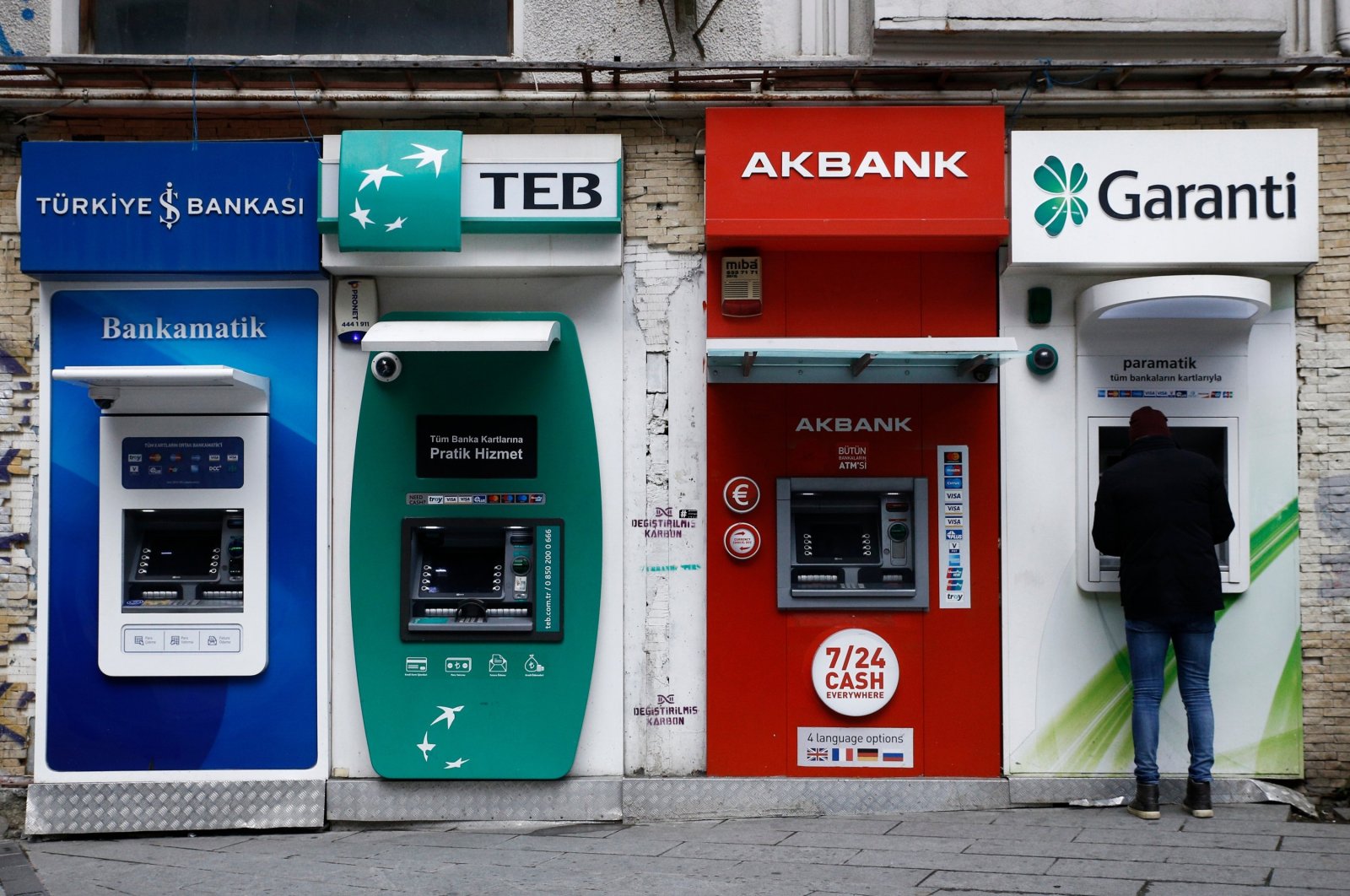 A man uses an ATM, Istanbul, Turkey, Jan. 3, 2019. (Shutterstock Photo)