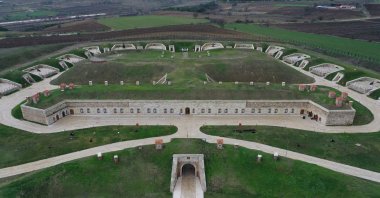 This aerial picture shows the restored Hıdırlık Bastion near Edirne in northwestern Turkey, Dec. 27, 2021. (AA Photo)