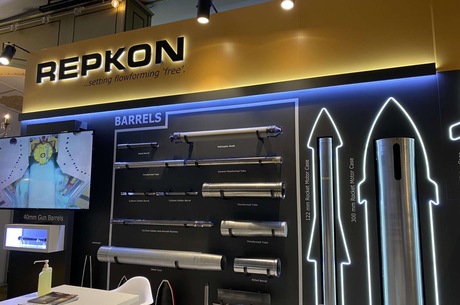 Some of Repkon&#039;s products on display at the Defense Logistics and Support Summit (DLSS), Ankara, Turkey, Dec. 7, 2021. (Photo by Ayşe Betül Bal)
