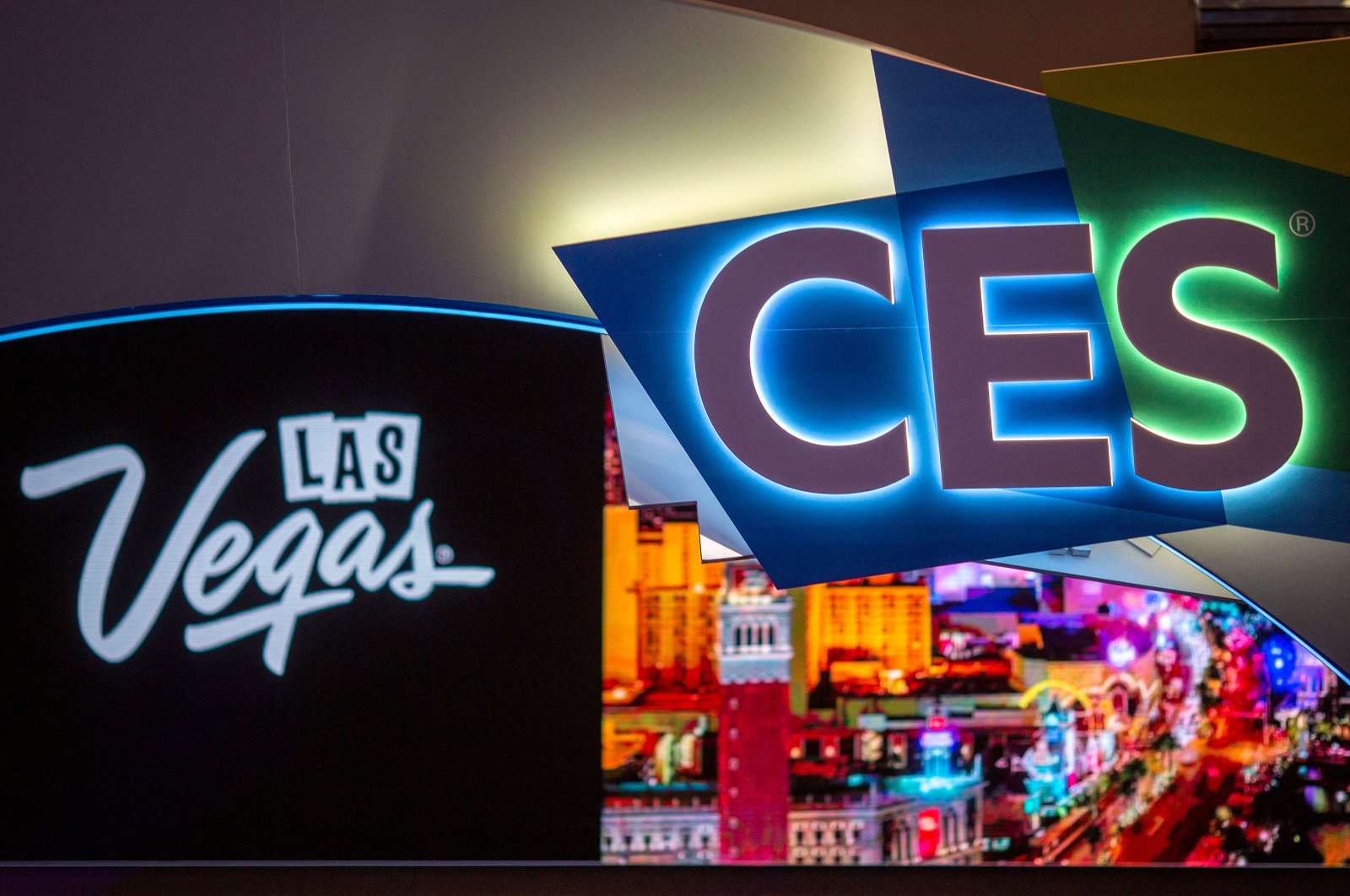 The CES logo is seen inside the Las Vegas Convention Center during CES 2019, U.S., Jan. 8, 2019.