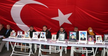 Families continue their protest against the PKK on the first day of the new year, Diyarbakir, Turkey, Jan. 1, 2022. (AA Photo)