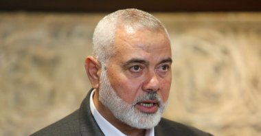 Palestinian group Hamas' top leader, Ismail Haniyeh talks after meeting with Lebanese Parliament Speaker Nabih Berri in Beirut, Lebanon June 28, 2021. (Reuters File Photo)