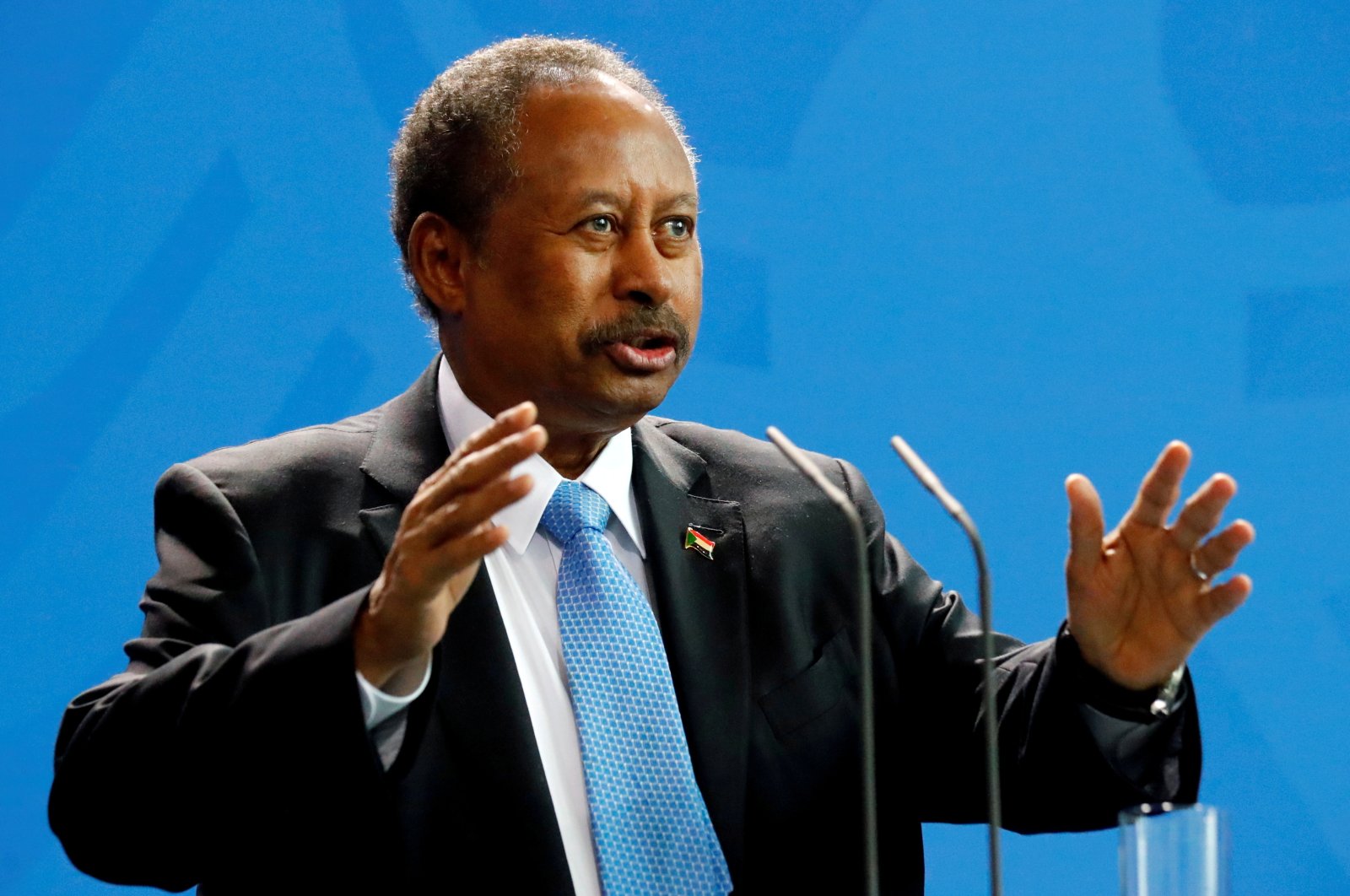 Sudan&#039;s Prime Minister Abdalla Hamdok addresses the media at the Chancellery in Berlin during an official visit to Germany, Feb. 14, 2020. (REUTERS File Photo)