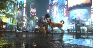 Yes, you will be able to pet cute little dogs in Ghostwire: Tokyo. (Photo courtesy of Bethesda)