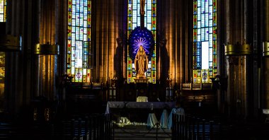 An interior view of the Church of St. Anthony of Padua on Istiklal Avenue, Beyoğlu, Istanbul, Turkey, July 31, 2020. (Photo by Getty Images)