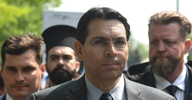 Danny Danon, Israel’s Ambassador to the U.N., at the 31st annual International March of the Living between the former Nazi concentration camps Auschwitz I and Auschwitz-Birkenau in Oswiecim, Poland, on May 2, 2019. (Photo by Artur Widak / NurPhoto, File)