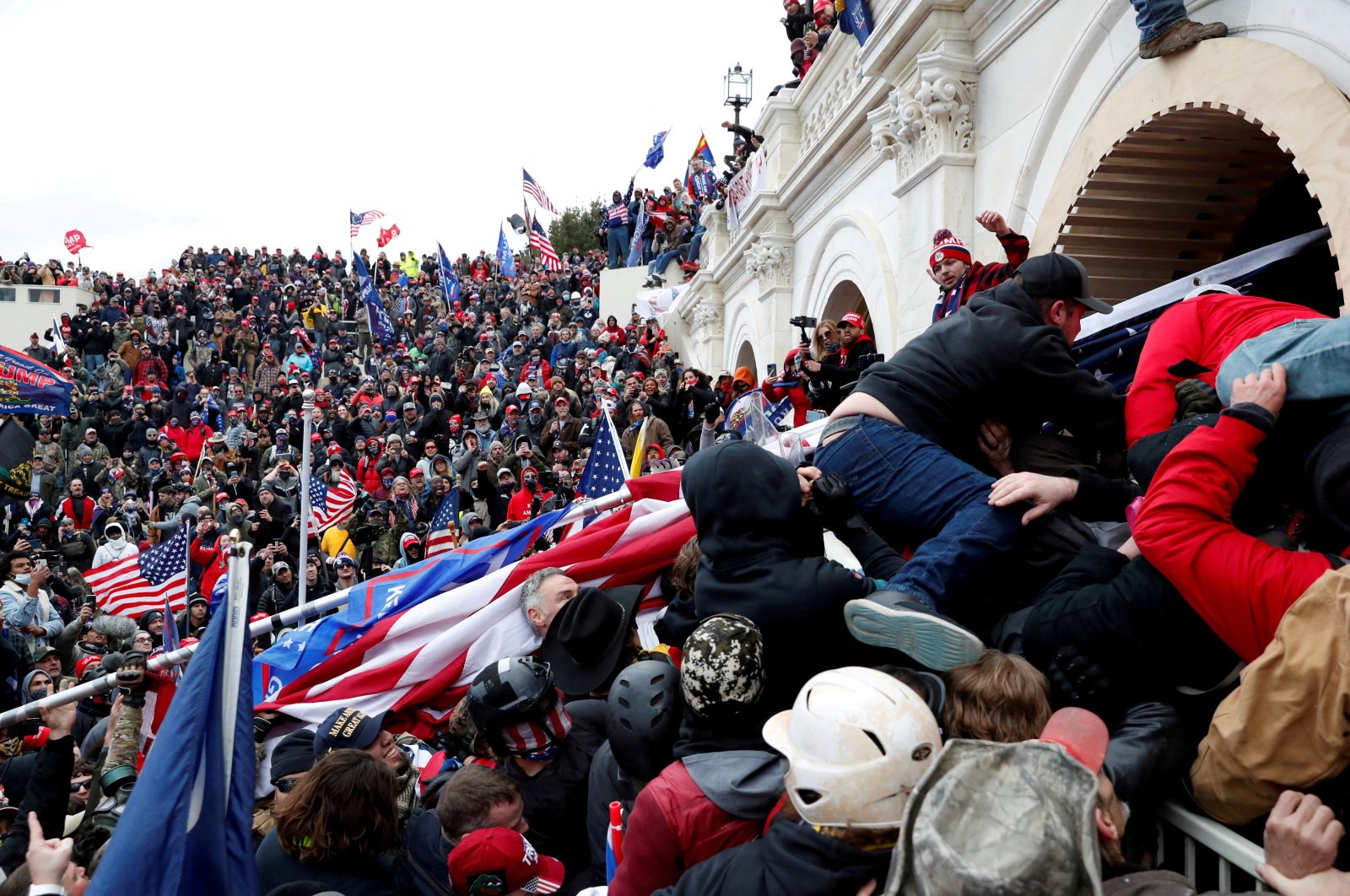 Pro-Trump protesters storm the U.S. Capitol during a rally to contest the certification of the 2020 U.S. presidential election results by the U.S. Congress, in Washington, D.C., U.S, Jan. 6, 2021. (Reuters Photo)