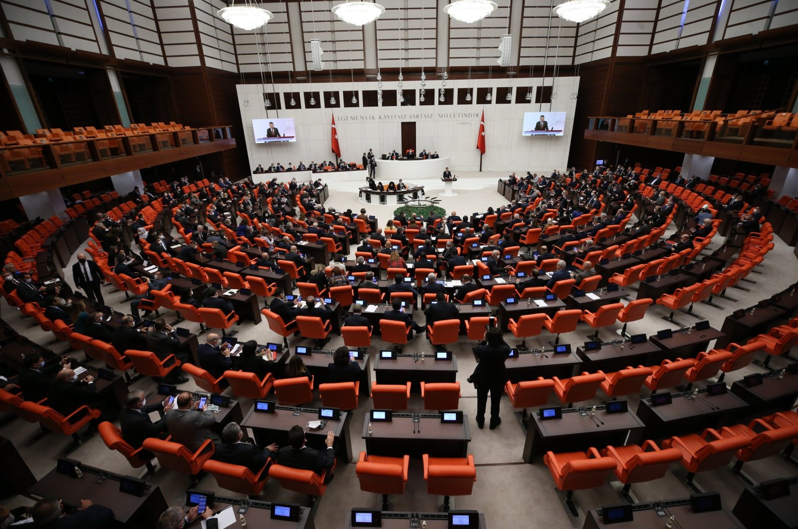 A view of the Turkish Parliament in the capital Ankara, Turkey, Dec. 6, 2021. (IHA Photo)