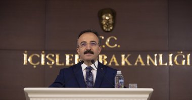 Interior Ministry spokesperson Ismail Çataklı speaks at the annual press briefing in Ankara, Turkey, Jan. 4, 2022. (AA Photo)