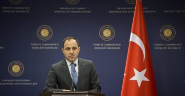 Foreign Ministry spokesperson Tanju Bilgiç speaks to reporters at a news conference in Ankara, Turkey, Feb. 16, 2016. (AA File Photo)