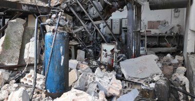 A picture shows damage at the Arshani water station, after it was reportedly hit by a Russian airstrike, in the village of the same name, northeast of the opposition-held city of Idlib, northwestern Syria, Jan. 2, 2022. (AFP Photo)