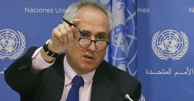 United Nations spokesperson Stephane Dujarric fields questions for U.N. Secretary-General Antonio Guterres during his first press conference with U.N. correspondents at U.N. headquarters, New York, U.S., June 20, 2017. (AP File Photo)