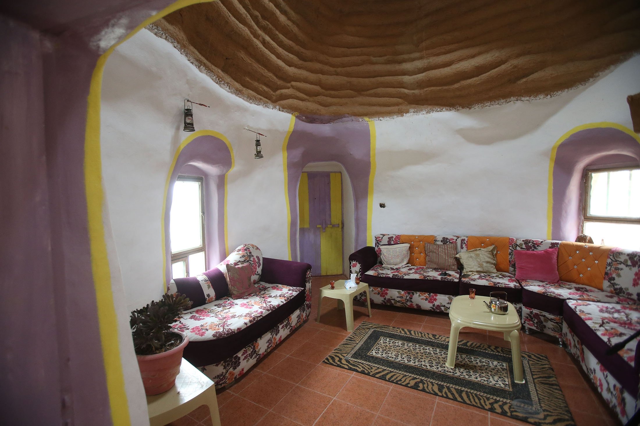 A room of Hamed Yusuf Nazzal's house in Al-Mafraq, Jordan, Jan. 6, 2022. (AA Photo)