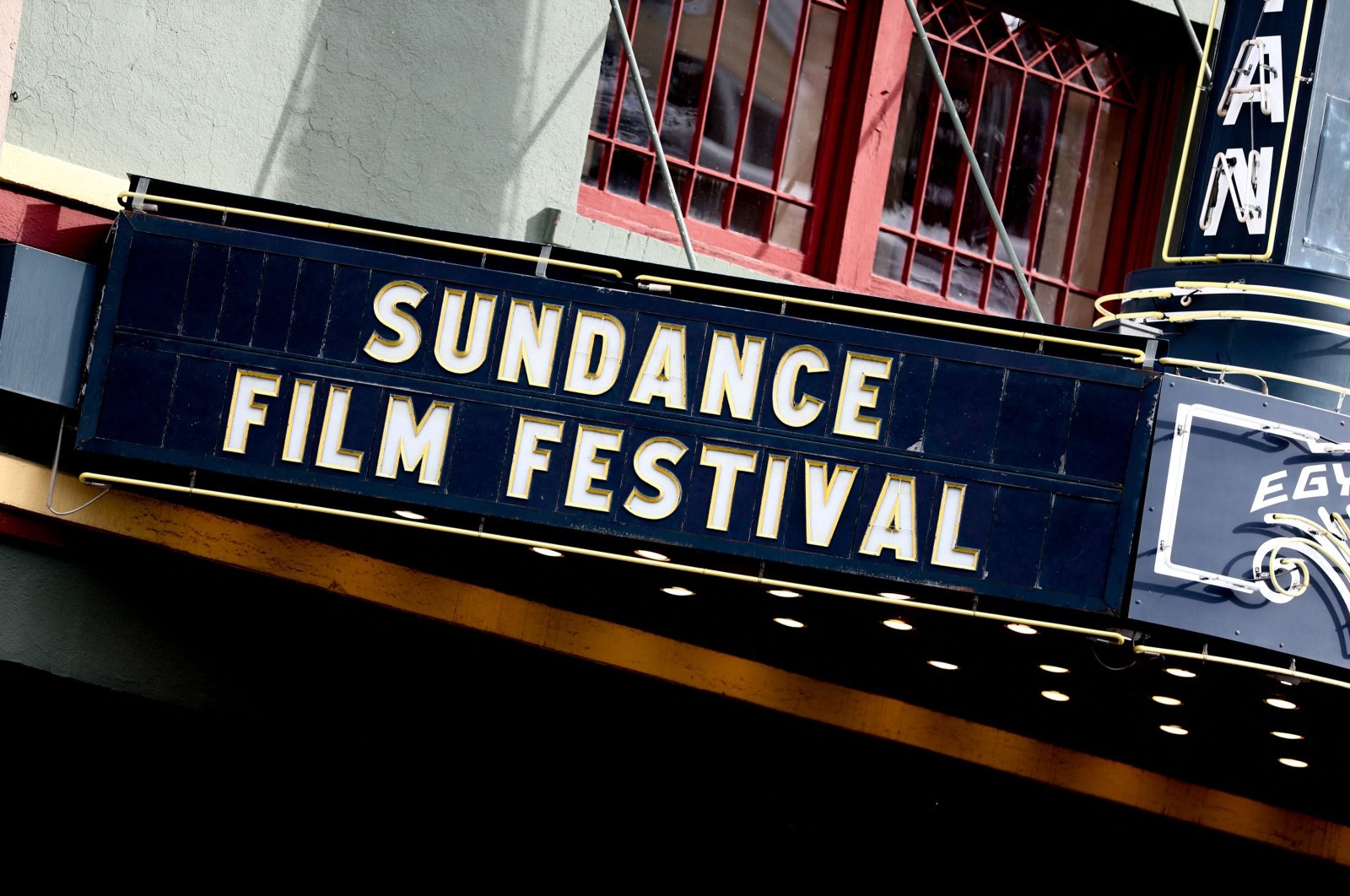 The Egyptian Theater marquee on Main Street is seen during the 2019 Sundance Film Festival in Park City, Utah, U.S., Jan. 25, 2019. (AFP)