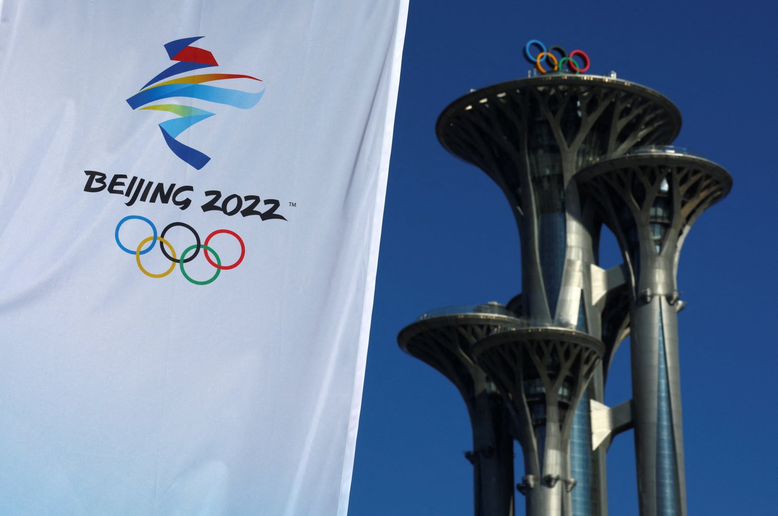 The Beijing Olympic Tower is pictured near the Main Press Centre ahead of the Beijing 2022 Winter Olympics in Beijing, China, Jan. 6, 2022. (Reuters Photo)