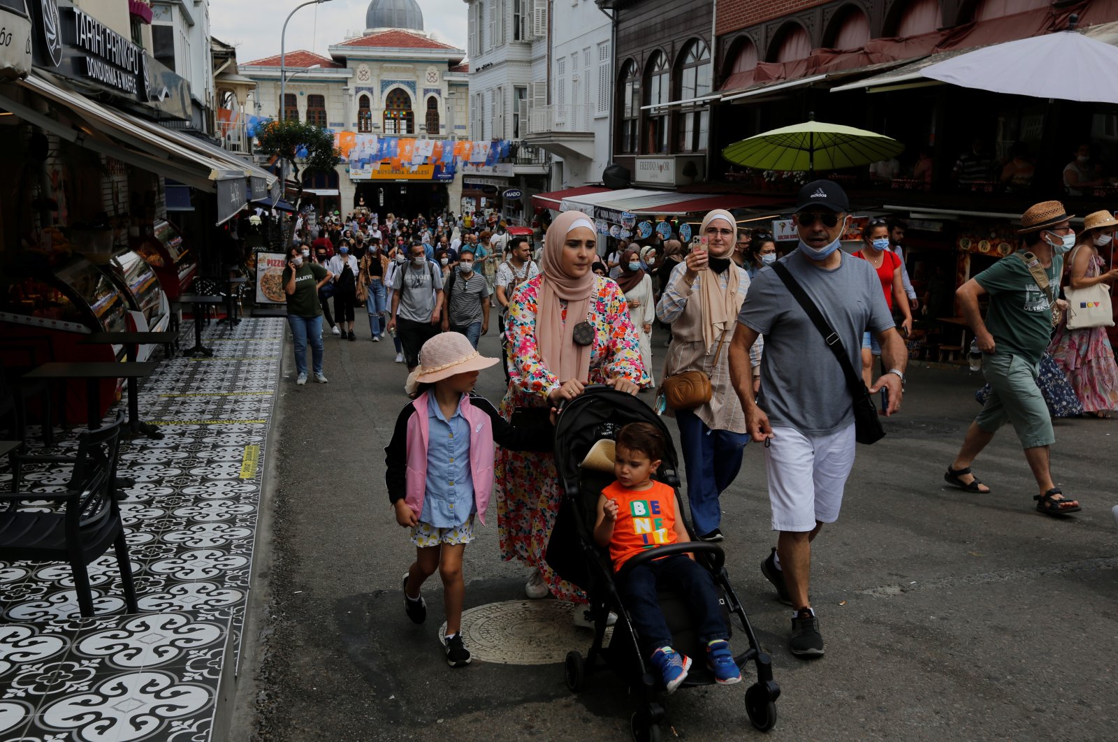 Foreign tourists visit Büyükada, the largest of the Princes&#039; Islands in the Sea of Marmara, off Istanbul, Turkey, July 14, 2021. (Reuters Photo)