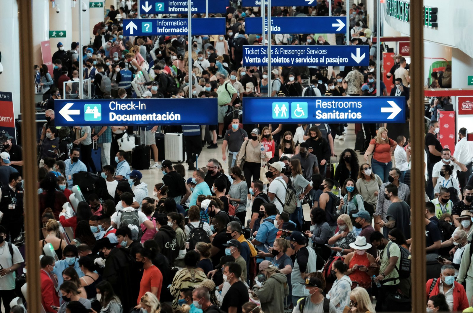 General view of the passenger check-in area as the COVID-19 pandemic continues at the international airport in Cancun, Mexico, Jan. 3, 2022. (Reuters File Photo)