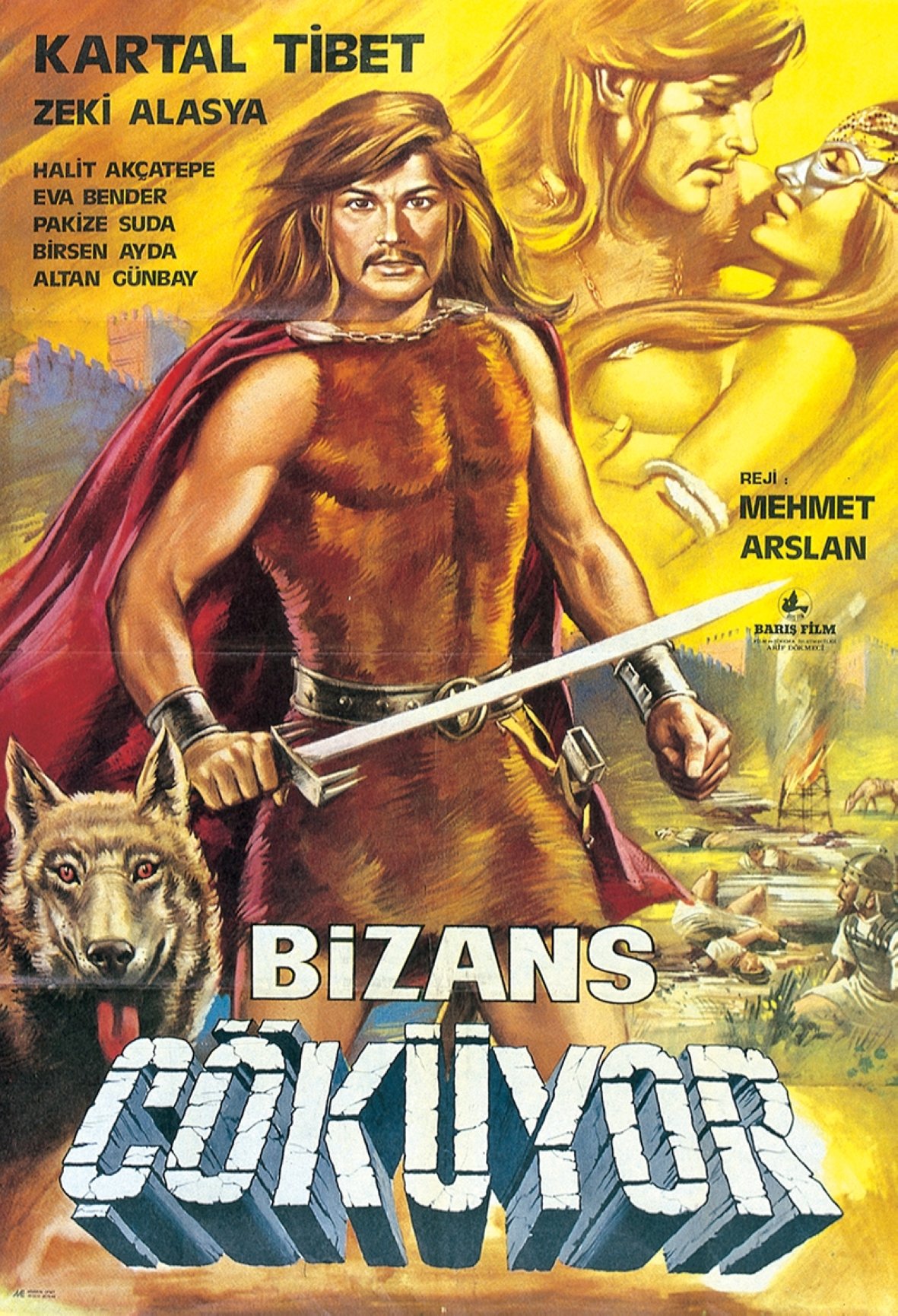 Movie poster 'Bizans Çöküyor', Arzu Film, 1973 (<a class=