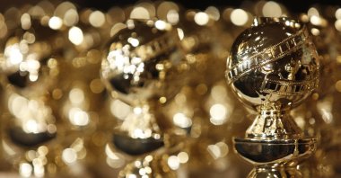 Golden Globe statuettes are seen during a news conference at the Beverly Hilton Hotel in Beverly Hills, California, U.S., Jan. 6, 2009. (AP Photo)