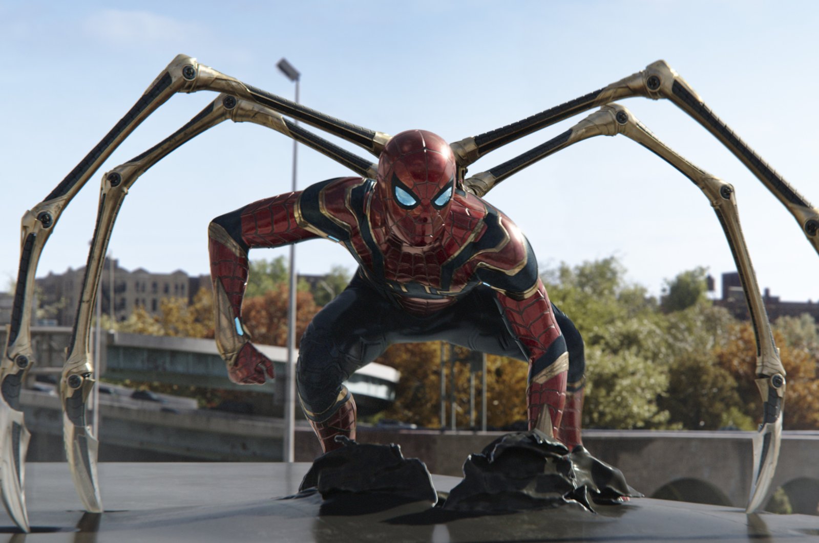 Tom Holland in a scene from the film "Spider-Man: No Way Home." (Sony Pictures via AP)