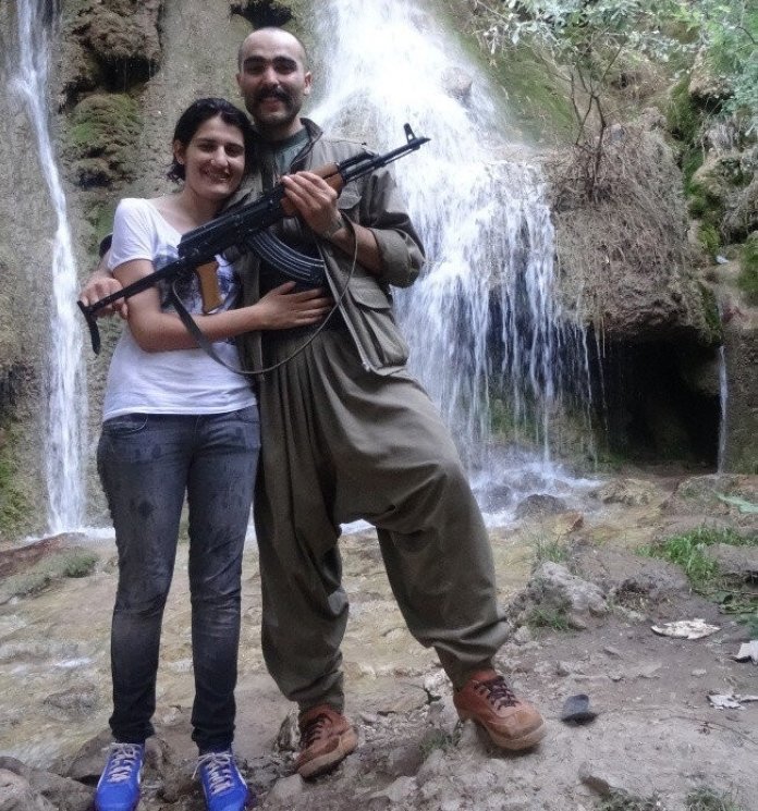HDP Lawmaker Semra Güzel with PKK terrorist Volkan Bora in this undated photo taken in northern Iraq. (AA Photo)