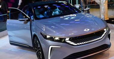 The Turkish electric vehicle Togg is displayed at the Consumer Electronics Show (CES) in Las Vegas, Nevada, U.S., Jan. 6, 2022. (AFP Photo)