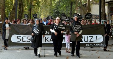 Women stage a protest against femicides, in Sakarya, northwestern Turkey, Aug. 27, 2019. (DHA Photo)