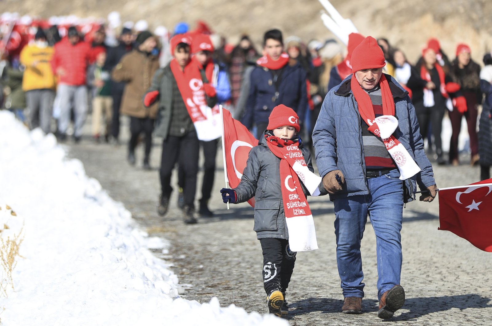 Ribuan orang memperingati tentara Utsmaniyah Perang Dunia I yang gugur di Sarkamış