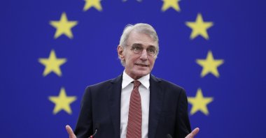 European Parliament President David Sassoli delivers a speech during the Sakharov Prize award ceremony at the European Parliament in Strasbourg, France, Dec. 15, 2021. (EPA-EFE Photo)
