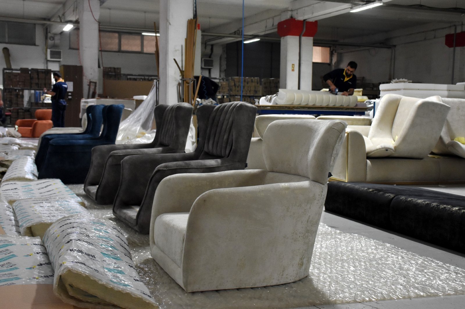 Armchairs can be seen in a Turkish furniture manufacturing facility as Turkish producers seek to expand their share in the U.S. market, Turkey, June 4, 2020. (AA Photo)