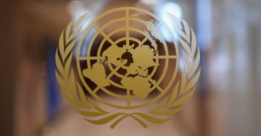 The United Nations logo is seen inside the United Nations in New York City, New York, U.S., Feb. 25, 2021. (AFP File Photo)