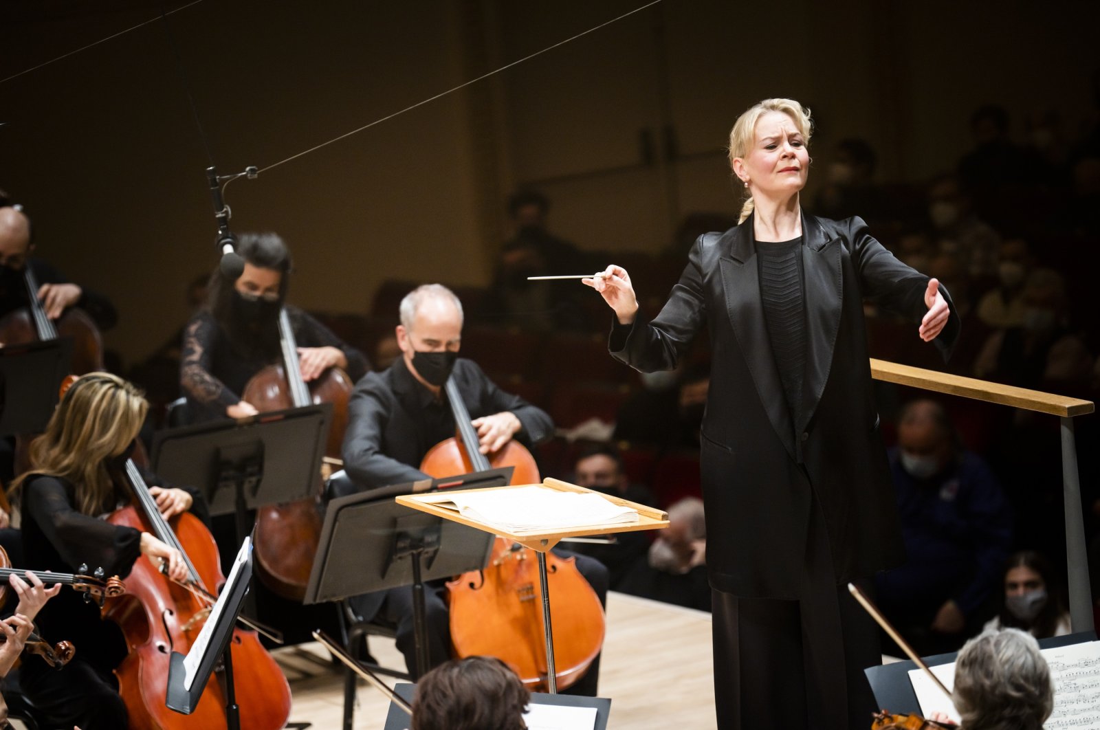 Susanna Malkki conducts the New York Philharmonic at Carnegie Hall in New York, U.S., Jan. 6, 2022. (New York Philharmonic via AP)