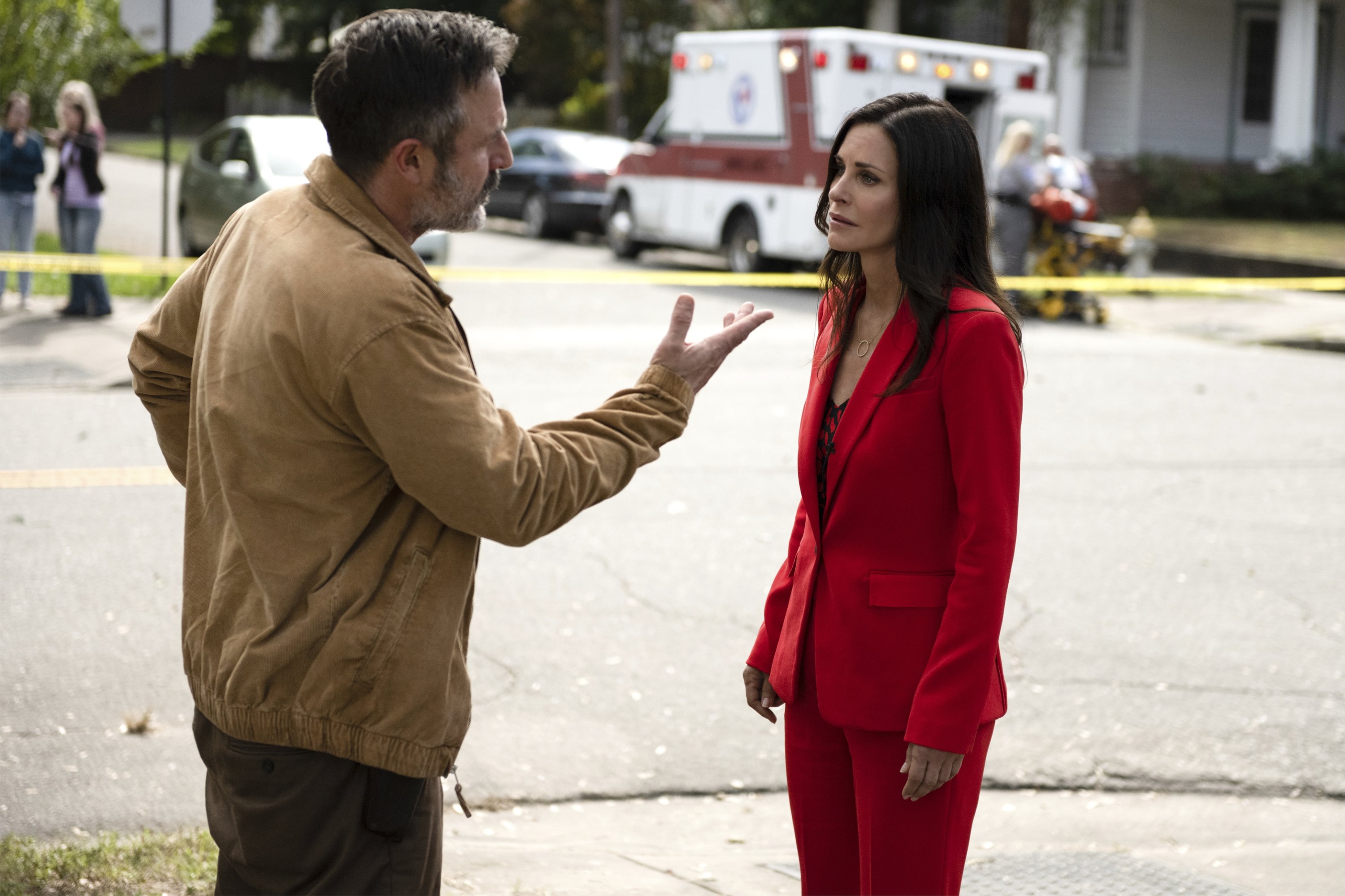 This image released by Paramount Pictures shows David Arquette (L) and Courteney Cox in a scene from 