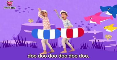 A screengrab from the popular Youtube video &quot;Baby Shark,&quot; which broke a record by attaining 10 billion views.