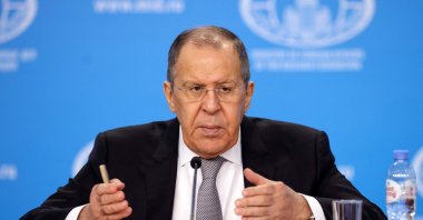 Russian Foreign Minister Sergey Lavrov gestures as he gives an annual press conference on Russian diplomacy in 2021, in Moscow, Russia, Jan. 14, 2022. (Photo by Dimitar DILKOFF via AFP)