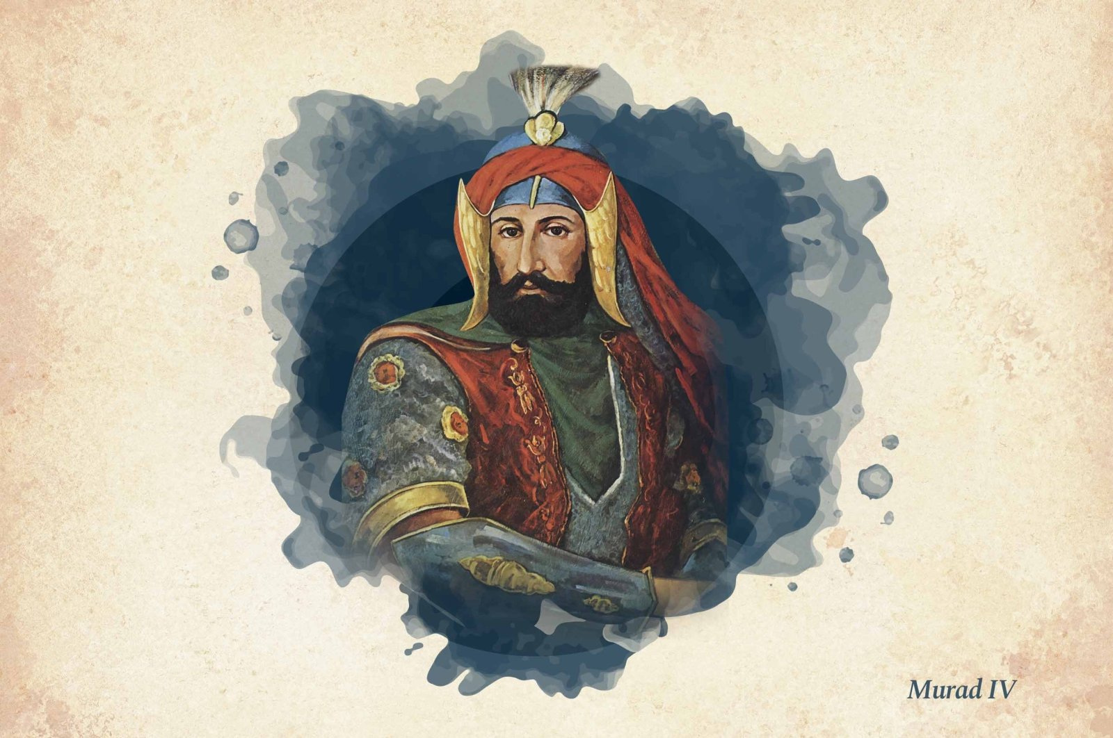 This widely used illustration shows  Sultan Murad IV, the 17th ruler of the Ottoman Empire. (Wikimedia / Edited by Büşra Öztürk) 