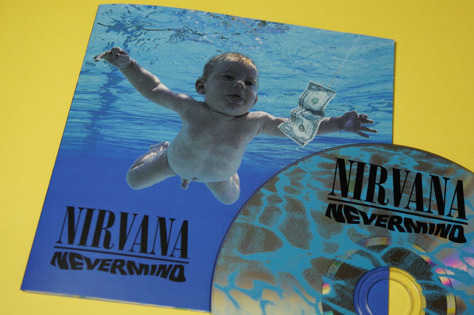 The cover and cd of the "Nevermind" album by Nirvana, Rome, Italy, Aug. 5, 2021. (Shutterstock) 