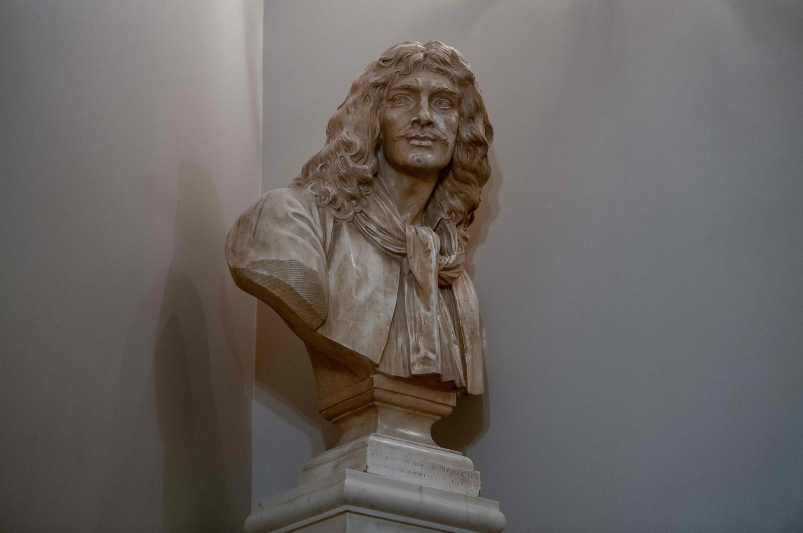 The bust of French playwright Moliere at the Comedie Francaise national theater, in Paris, France, Dec. 14, 2021. (AFP Photo)